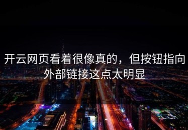 开云网页看着很像真的，但按钮指向外部链接这点太明显