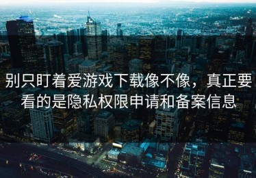别只盯着爱游戏下载像不像，真正要看的是隐私权限申请和备案信息