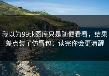 我以为99tk图库只是随便看看，结果差点装了仿冒包：读完你会更清醒