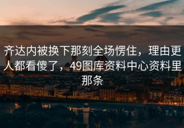 齐达内被换下那刻全场愣住，理由更人都看傻了，49图库资料中心资料里那条