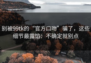 别被99tk的“官方口吻”骗了，这些细节最露馅：不确定就别点