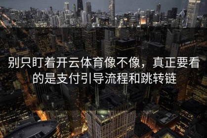 别只盯着开云体育像不像，真正要看的是支付引导流程和跳转链