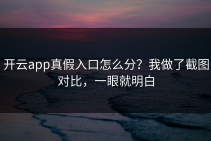 开云app真假入口怎么分？我做了截图对比，一眼就明白