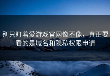 别只盯着爱游戏官网像不像，真正要看的是域名和隐私权限申请