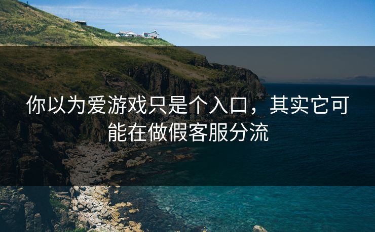 你以为爱游戏只是个入口，其实它可能在做假客服分流
